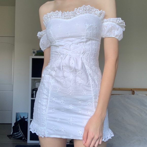 For Love And Lemons Dresses & Skirts - For Love And Lemons Anabelle Eyelet Lace Up Dress